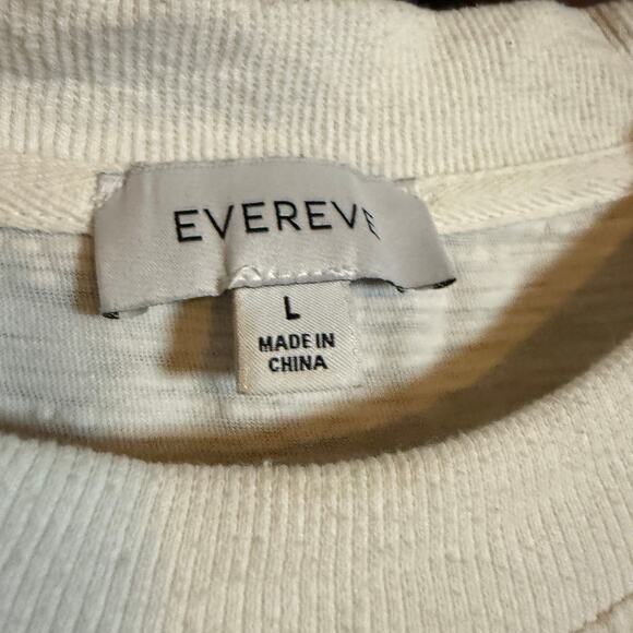 EVEREVE | Elsy Cream Slub Knit Cropped Pocket Tee | Large - Picture 3 of 5